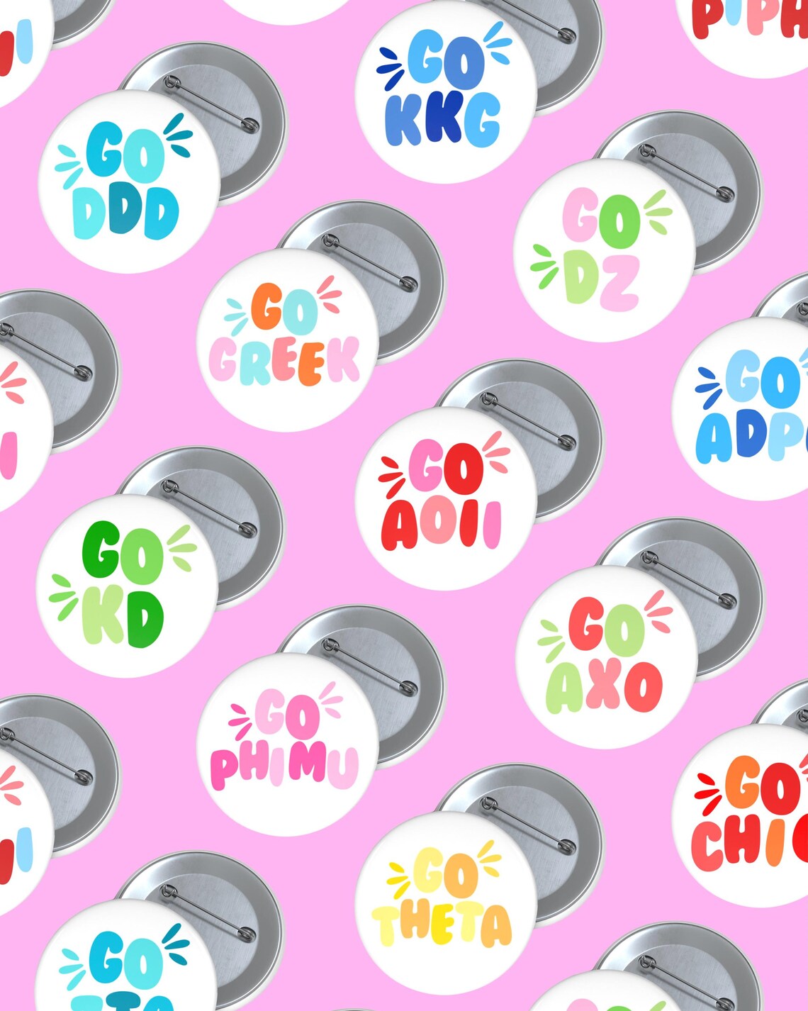 Go Greek Button Go Greek Pin Button - Etsy