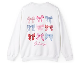 Chi Omega Bow Crewneck Sweatshirt