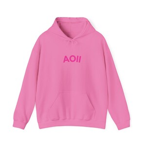Alpha Omicron Pi "Sisters Make the Best Friends!" Pink Hooded Sweatshirt