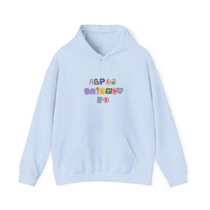 Alpha Omicron Pi "Sisters Make the Best Friends!" Light Blue Hooded Sweatshirt