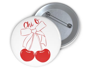 Chi Omega Cherry Pin Button