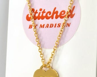 Phi Mu Sorority Heart Necklace | Dainty Gold Heart