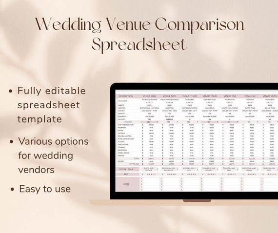 Wedding Venue Excel Template