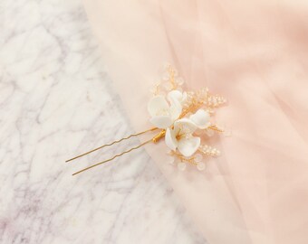 ZANI | Crystal Wedding Headpiece, Wedding Hairpiece, Bridal Hairpiece, Floral Bridal Hair Pin, Floral Wedding Hair Pin