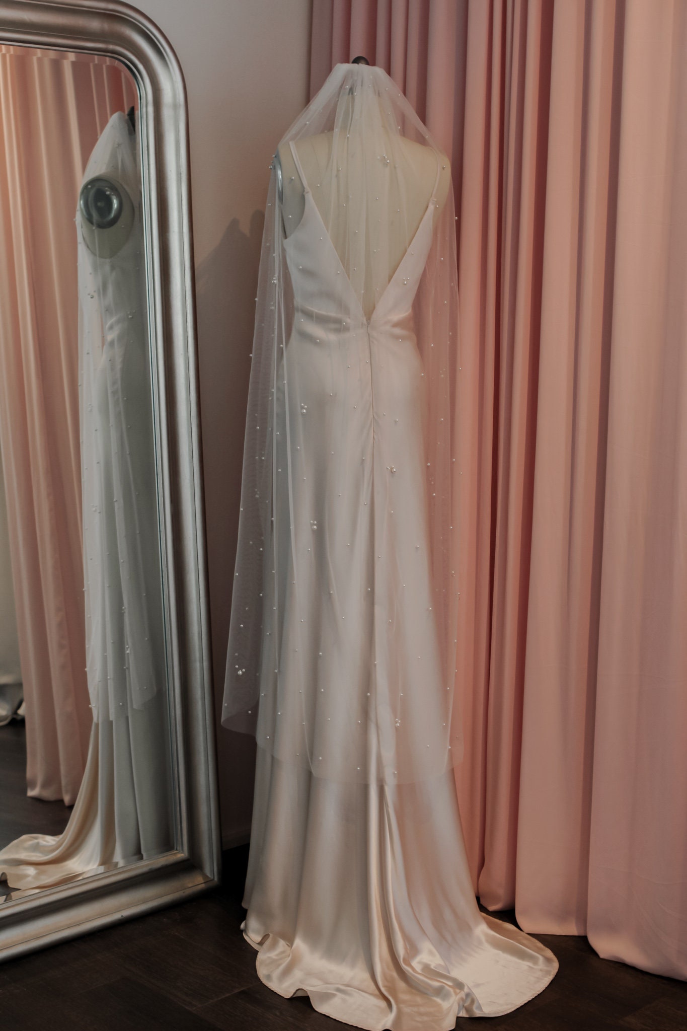 HOPE Pearl Wedding Veil, Chapel & Cathedral Lengths Drop Veil, Steam