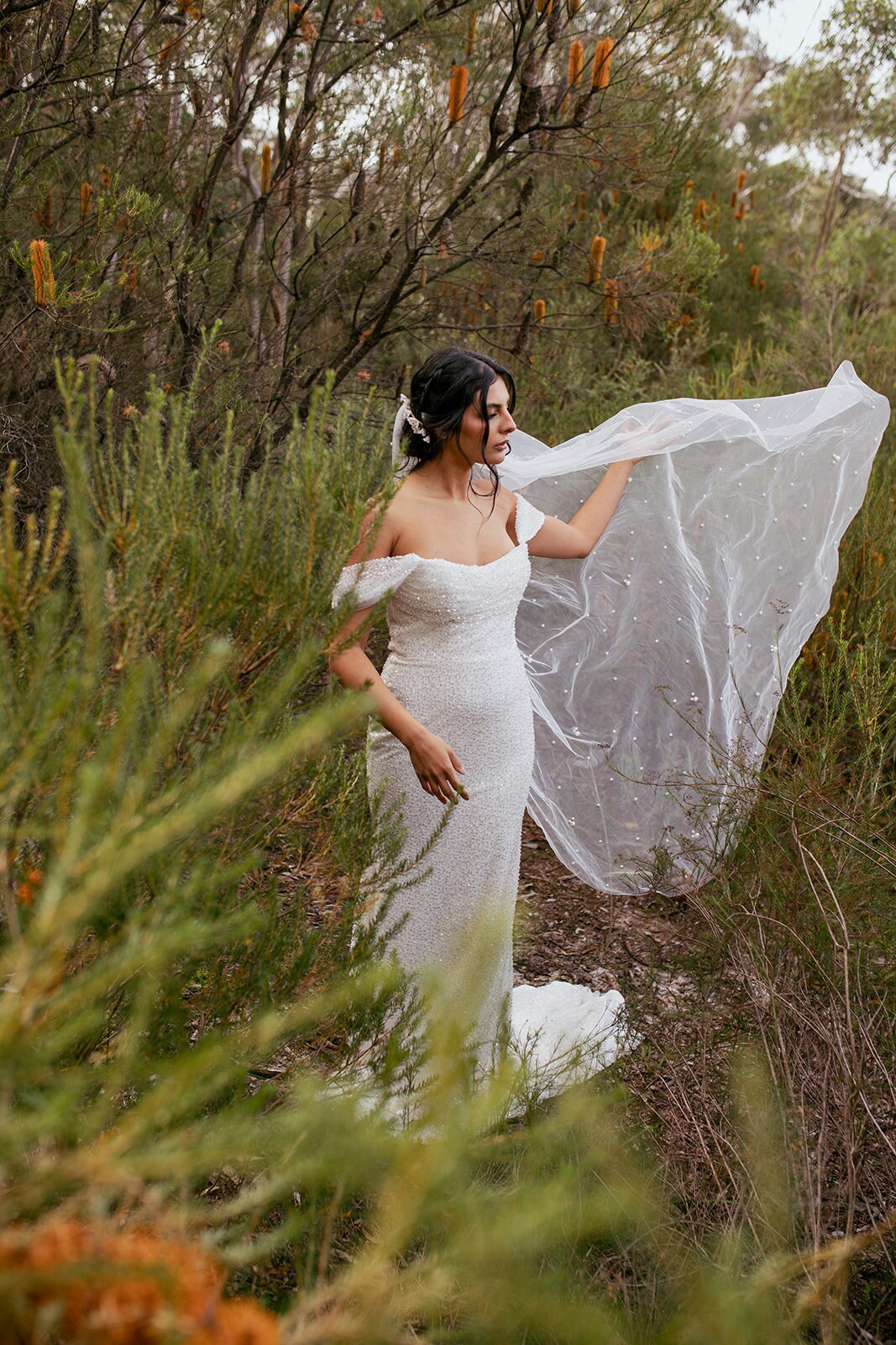 HOPE Pearl Wedding Veil, Chapel & Cathedral Lengths Drop Veil, Steam