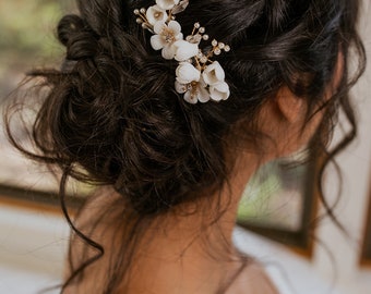 MORRISON PINS | Crystal Wedding Headpiece, Wedding Hairpiece, Bridal Hairpiece, Floral Bridal Hair Pin, Floral Wedding Hair Pin