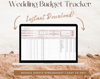 Sjabloon bruiloftsbudget: Google Spreadsheets | Bruiloftplanner, bruiloftbudgettracker, financiële bruidstracker, digitale bruiloftbudgetplanner