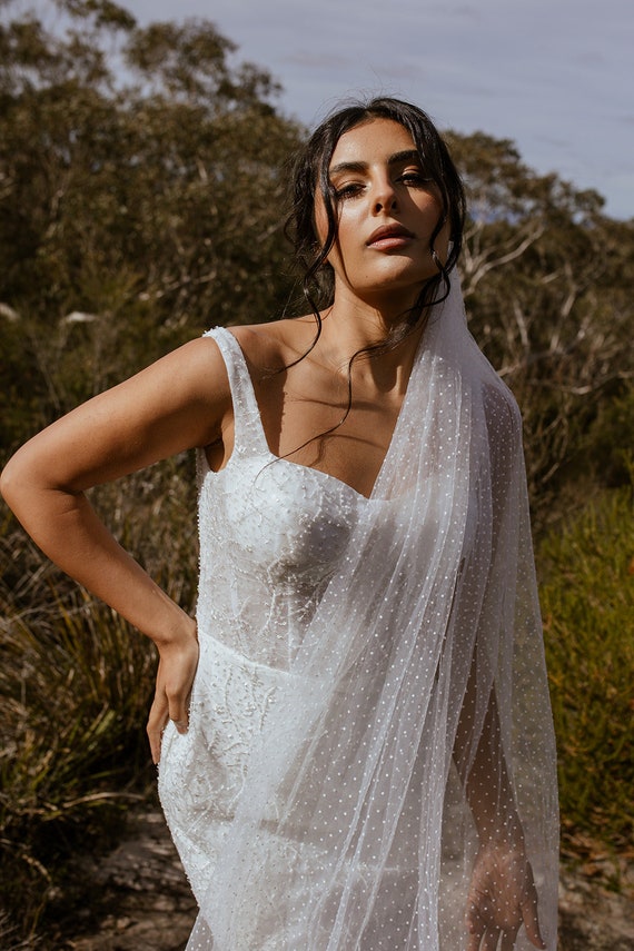 DOTTIE | Swiss Dot Wedding Veil, Ivory Polka Dot Bridal Veil  display picture 3