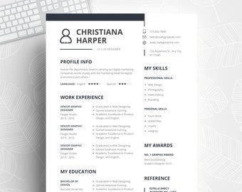 Digital Format Cv Digital CV Resume Template | Modern Resume Template | Canva Template ...