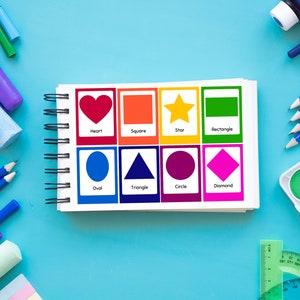 Formen Lernkarten Für Kinder | Bunte Formen | Sofort Download | Druckbare Karte | Digitale Lern-Kinderbücher | Formen für Kinder
