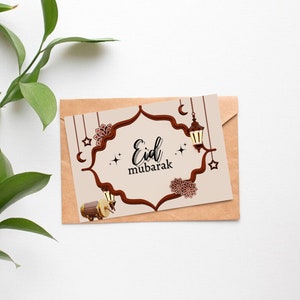 Cartões Eid Mubarak | Cartões Eid para impressão | Cartão Digital Eid Mubarak | Cartão Eid para download | cartão islâmico | Saudação do Eid