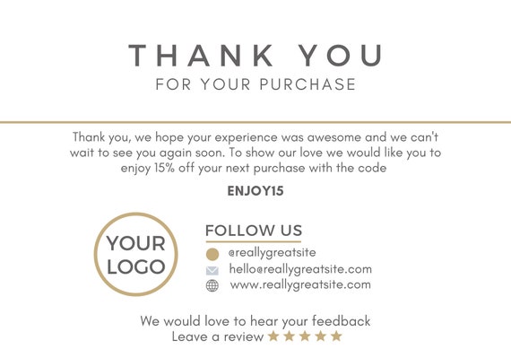 Printable Thank You Card | Thank You Card Template | Business