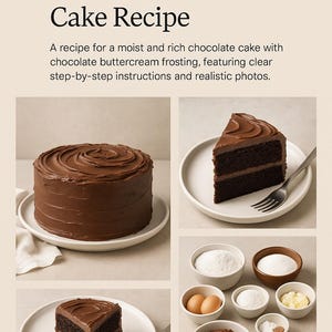 Best Recipe for Amazing Classic Chocolate Cake Recipe PDF | Easy Moist Chocolate Cake with Frosting |  Printable Card