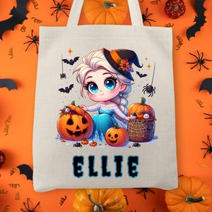 Halloween Trick or Treat Bag, Princess Trick or Treat Bag, Personalized Trick or Treat Bag, Princess Halloween Bag