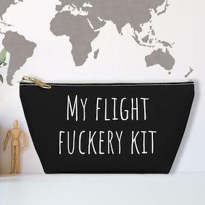 Funny Travel Accessories Pouch T-Bottom Airplane Travel Pouch Toiletry Bag Cosmetics Pouch Travel Gift for Friends Flight Attendant Gift
