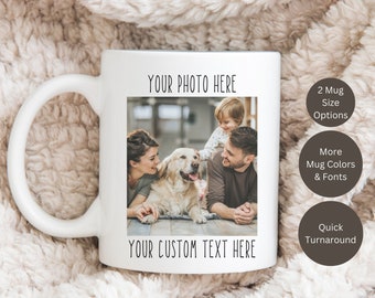 Personalisierte Foto-Kaffeetasse Benutzerdefinierte Text Jubiläumsgeschenk für Sie / Ihn, individuelle Tasse Geschenk für Mutter Oma Geburtstagsgeschenk, Geschenk zum Valentinstag