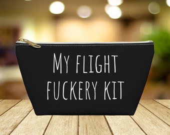 Funny Travel Accessories Pouch T-Bottom Airplane Travel Pouch Toiletry Bag Cosmetics Pouch Travel Gift for Friends Flight Attendant Gift