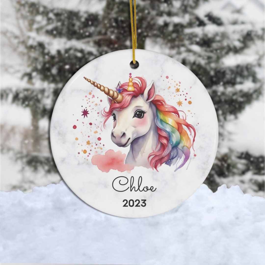 Personalized Unicorn Christmas Ornament Custom Unicorn Etsy UK