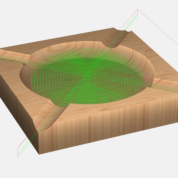 Digital CNC File Cigar Ashtray 4 Corners