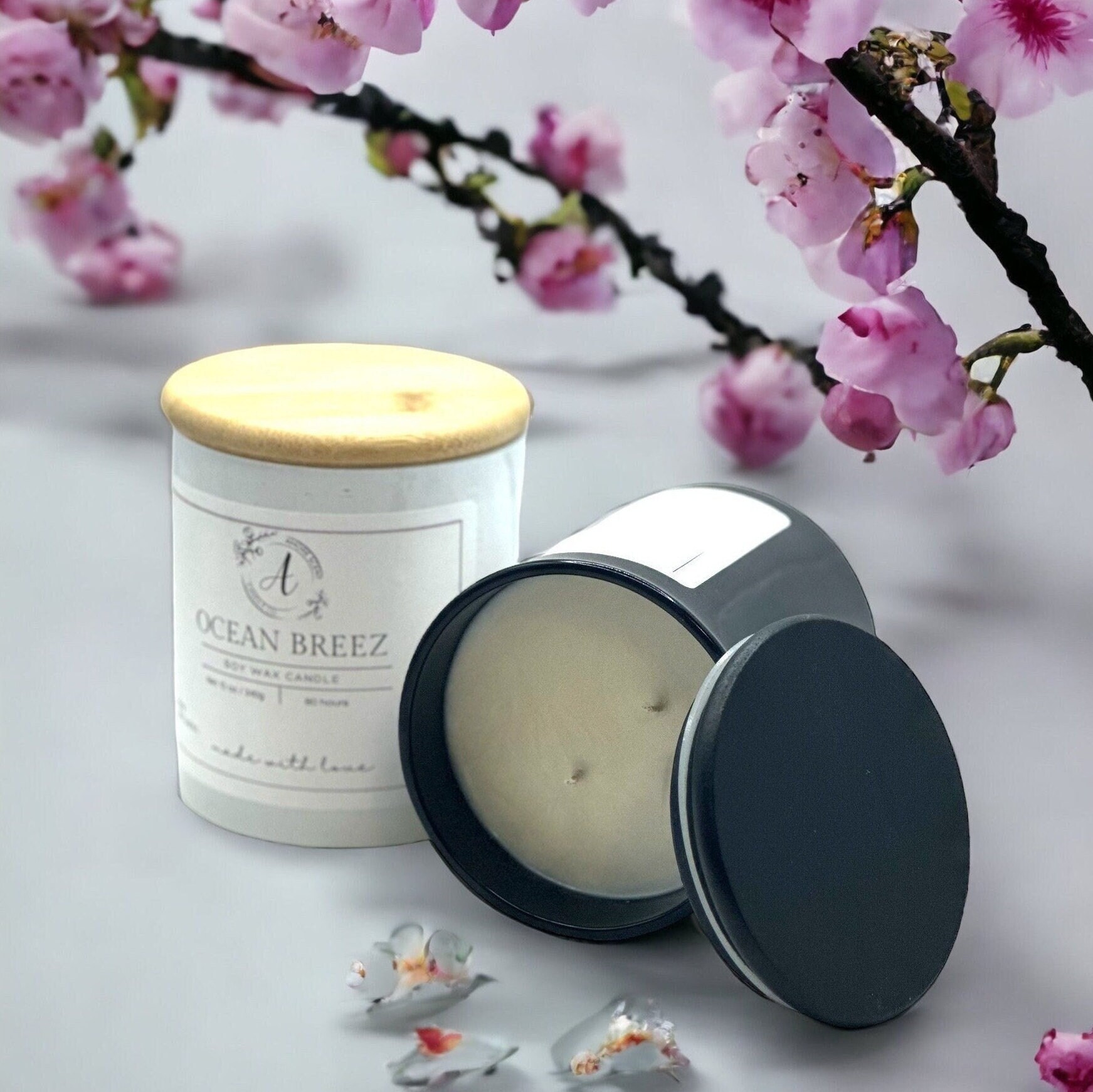 Hand Poured Coco Soy Wax Candle: Natural Scented, 12 oz