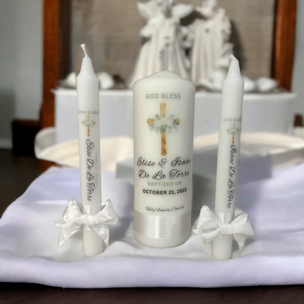 personalized baptism candle God parents gift Unity custom candle communion gift personalized christening custome candle ceremonial baptism