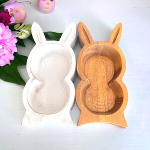 Bunny Wooden Bowl Set of 4 Empty Candle Dough Bowl unique Easter Candle making Dough bowl Heat resistance candle Supply Easter candle supply