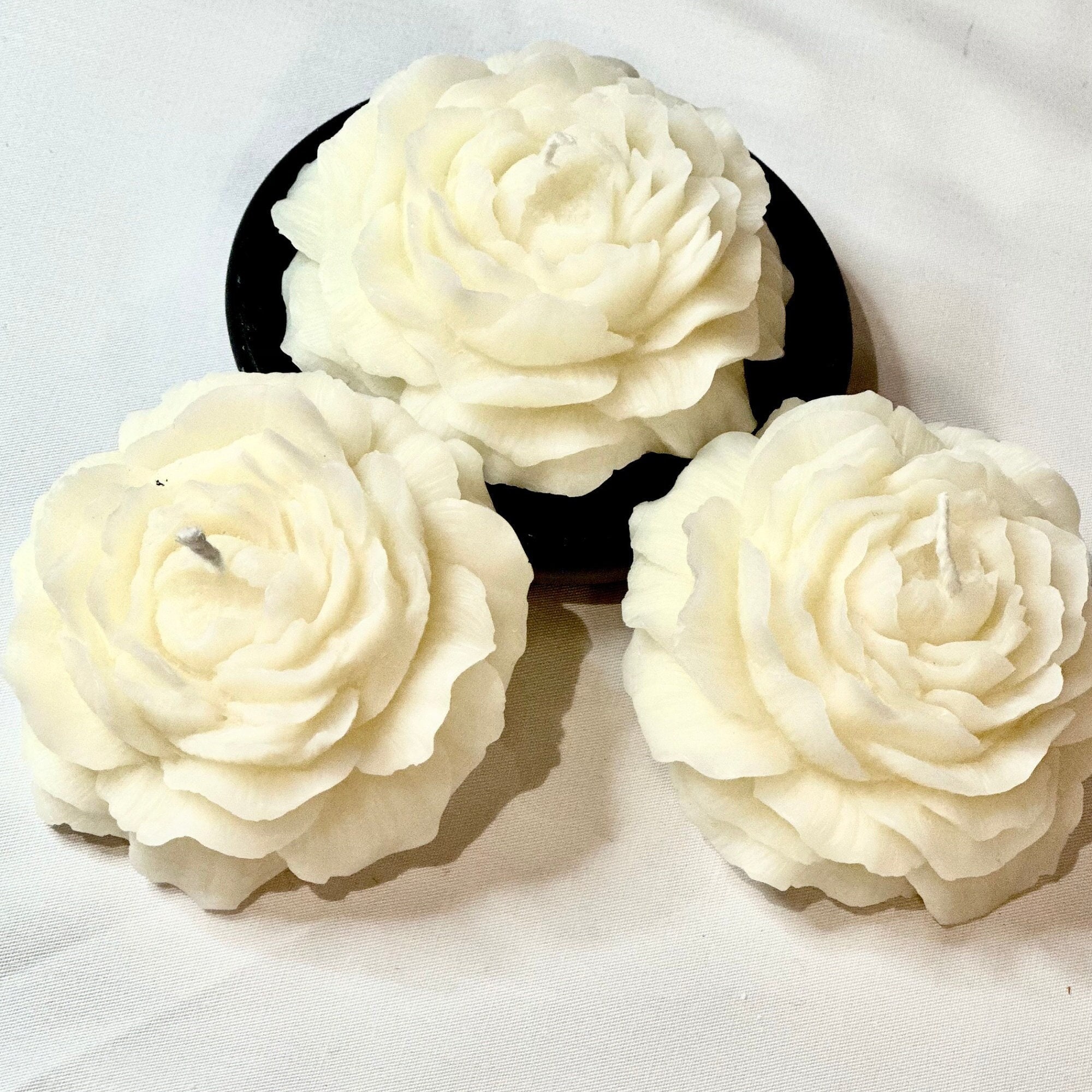 White Peony Scented soy wax Candle for Birthday unique candle Gift for her wedding favor flower candle home decor gift for friend graduation