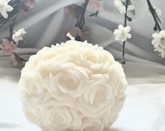 Roseball soy Candle Mother&#39;s Day gift Wedding Favour Birthday Gift for her Home Decore Unique Candle Mom&#39;s gift Scented candle Aromatherapy