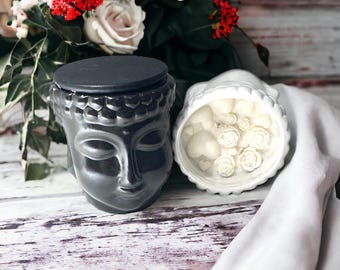 Hand-Poured Buddha Jar Candle: Coco Soy Wax, Aromatherapy Scented Candle