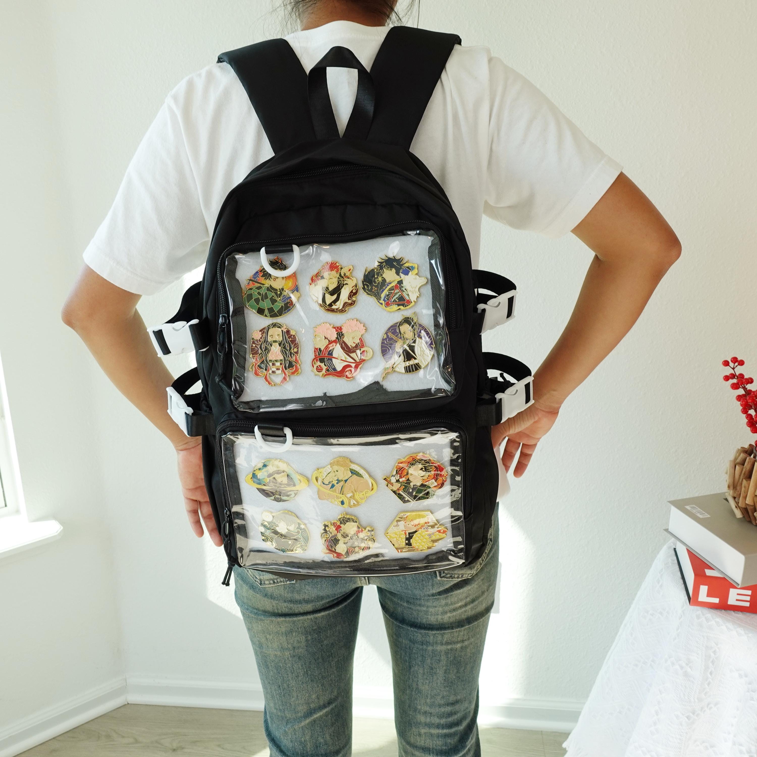 1616 Cute Ita Bag for Pin Display with Insert Anime Backpack for School Double Inserts Large Ita Backpack, Kawaii Anime School Bag  main image 3