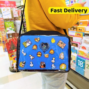 Multi-Color Ita Bag Crossbody with Insert, Anime Ita Bag, ita messenger bag, Window Bag, Pin Display Bag, Itabag, Cross body Ita Bag