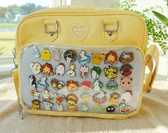 Large Ita Bag Crossbody with Insert, Anime Ita Bag, ita messenger bag, Window Bag, Pin Display Bag, Pin Purse, Itabag, Shoulder ita bags.