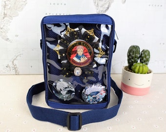 Classic Size Small ita Bag Crossbody, 8 Colors,Small Anime Ita Bag, Mini ita Shoulder Bag, Small Window Bag, Pin Display Bag.