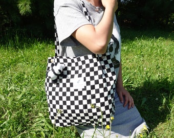 Personalisierte Cord Checker Einkaufstasche: Karierte Geldbörse, Lunch & Makeup Tasche