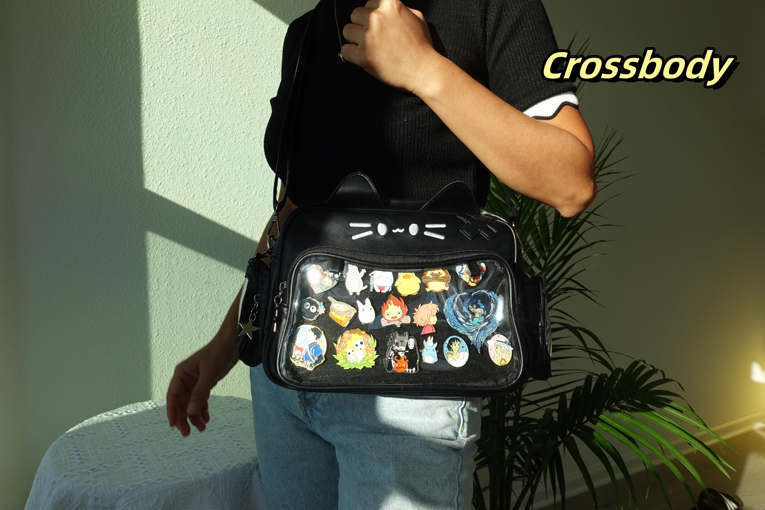 9819 Large Capacity Kawaii Cat Ita Bag,Pin Purse,Pin Display Backpack Bag Amazon.com | Lifelix Kawaii Ita Bag Cat Backpack Y2k Girl  main image 2