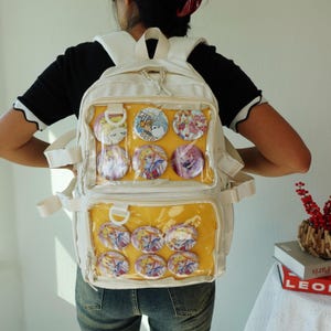 Großer Ita Rucksack, Kawaii Anime Schultasche, klare Fenster leichte haltbare Itabag, niedlicher Display-Rucksack für Stifte, Laptop-Rucksäcke.