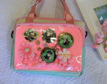 ITA Bag with Inserts,Display with Anime,Pins, Plush. Window Bag, Cute Handbag,Gift for Anime Lover