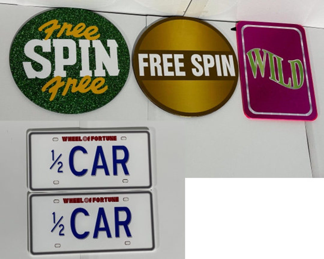 Wheel of Fortune Full-sized Replica Cards, Wild Card, Free Spin