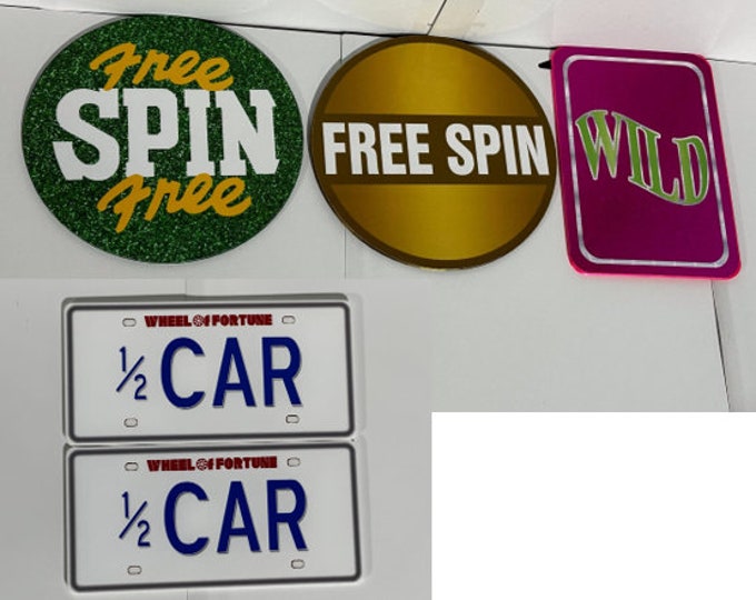 Wheel of Fortune Full-Sized Replica Cards, Wild Card, Free Spin, and others by request. www.makngames.com