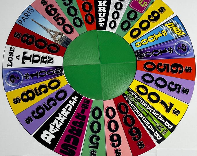 Wheel of Fortune - 9 inch x 3.5 inch - Wedges https://www.facebook.com/AandM3DPrints/ www.makngames.com