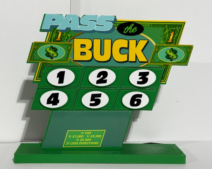 The Price is Right "Pass the Buck" Pricing Game - 7 inches long x 6 in high x 2 in wide - www.facebook.com/AandM3DPrints/ www.makngames.com