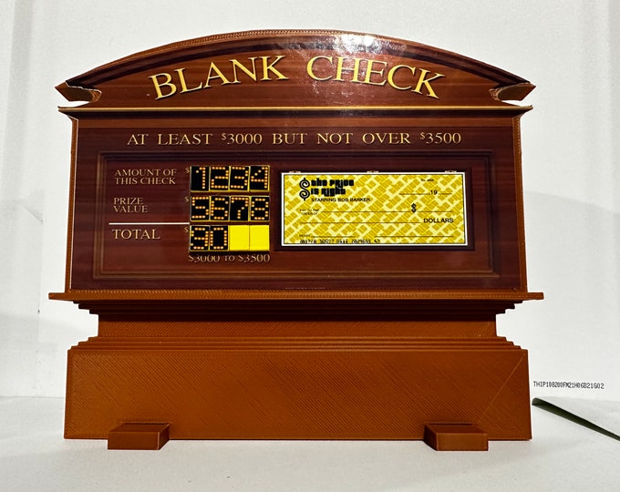 The Price is Right "Blank Check" "Check Game"  - 7 inches long x 6 inches high x 1 in wide www.facebook.com/AandM3DPrints/ www.makngames.com