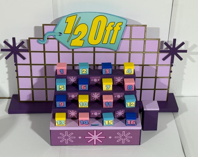 Price is Right 2004-2018 Original Purple "1/2 Off" Game - Half Off - 16 in long x 10 in high x 8 in wide - www.facebook.com/AandM3DPrints/