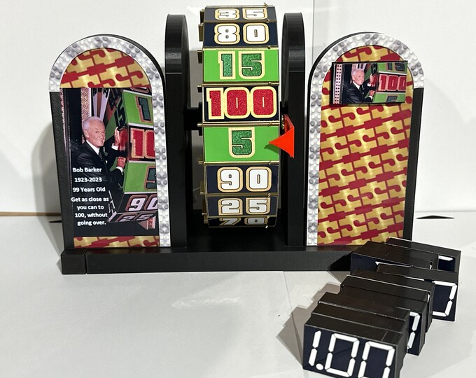 The Price is Right Wheel - Bob Barker 100th Birthday Commemorative GOLDEN Wheel 7 in tall x 9 inches wide x 6 inches deep www.makngames.com