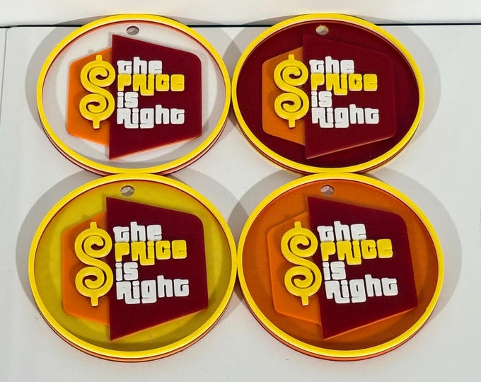 The Price is Right Christmas Ornaments Set of 4 - 3.75 inches wide  - www.facebook.com/AandM3DPrints/ www.makngames.com
