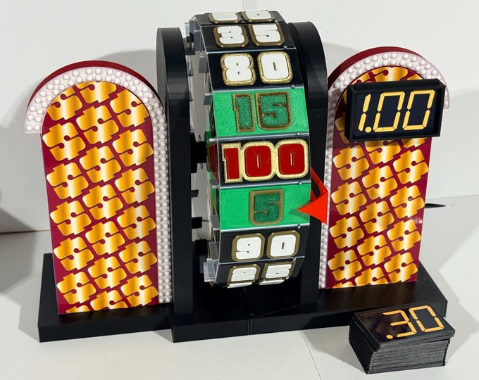 Price is Right Wheel 1978 and 1989 Version W/Scoreboard- 7 in tall x 9 in wide x 6 in deep *Now with 3D numbers