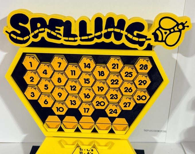 The Price is Right "Spelling Bee" Pricing Game - 7 inches long x 7 in high x 1.7 in wide - www.facebook.com/AandM3DPrints/ www.makngames.com