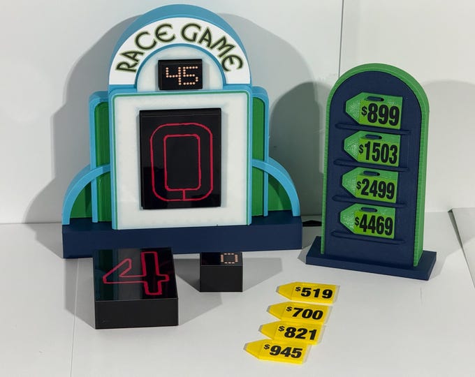 Price is Right "Race Game" Pricing Game - 7 in. wide x 7 inches high x 1 in deep - www.facebook.com/AandM3DPrints/ www.makngames.com
