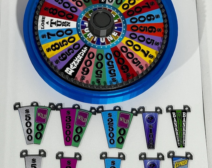 2024 Wheel of Fortune with Round, Raised Base - www.facebook.com/AandM3DPrints/ www.makngames.com